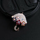 1X Fashion Personality Umbrella Design Women's Christmas Brooch Pin Rhinest U6F7