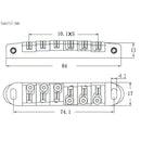 1 Set Roller Saddle Locking Bridge with Studs for Les Paul LP Guitar Black