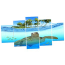 5pcs Unframed Modern Art Oil Painting Sea Turtle Huge Home Wall Decor On PVC