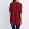 Autumn Zipper Solid Women Tops Long Sleeves Loose T-shirt (Wine Red XL) A#S