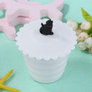 Cute Cat Silicone Cup Cover Dustproof Leakproof Tea Coffee Sealed Lids Cap A