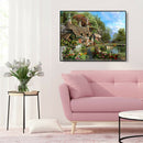 Painting By Numbers Kit DIY Country Villa Canvas Oil Art Picture Craft