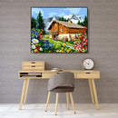 Painting By Numbers Kit DIY Flower Cottage Hand Painted Canvas Oil Art Picture