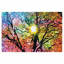 Psychedelic Trippy Tree Abstract Sun Art Silk Cloth Poster Home Decor 50cmx R2C8