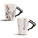Creative novelty piano handle ceramic cup free spectrum coffee milk tea cup I1N3