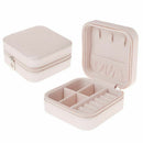 Portable Jewelry Box Zipper PU Storage Organizer Jewelry Holder Packaging D