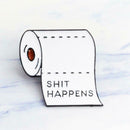Creative Toilet Roll Paper Brooch Badges Jacket Backpack Decor Pins (White) A