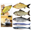 2pcs Pet Kitten Moving Wagging Fish Toys Cat Chew Training Kicker For Cat