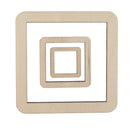 3Pcs Unfinished Wooden Hollow Square Wood Pieces for Woodcradt DIY 100mm