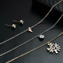 Fashion Tree Pendant Rhinestone Chain Necklace Earrings Set Women Jewelry