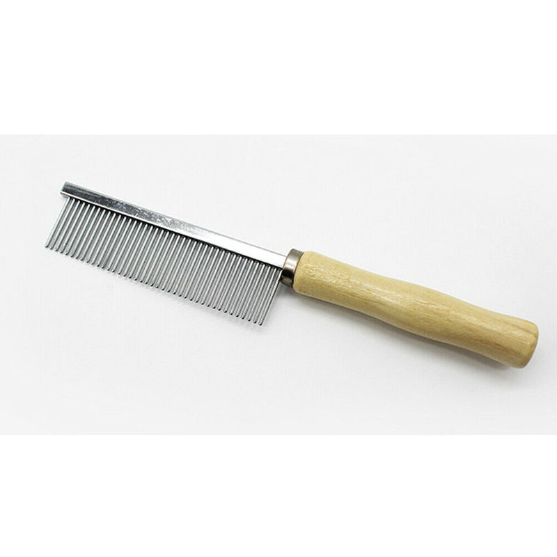 Pet Hair Grooming Trimmer Rake Comb Dog Cat Steel Pins Cleaning Brush