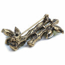 European Bamboo Leaf Brooches For Women Green Crystal Brooch Wedding Bouque B2N1