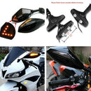 2Pcs Motorcycle Rearview Mirror Side View Amber Led Turn Signal Indicator F