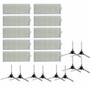 10Pcs Filters 10Pcs Side Brushes for Proscenic 811Gb / 911Se Vacuum Cleaner Z7A8