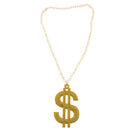 3x US Dollar Signs Glasses Ring Necklace Costume Big Daddy Pimp Fancy Dress