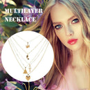 Punk Heart Cross Pendant Clavicle Chain Women Multilayer Necklace Jewelry