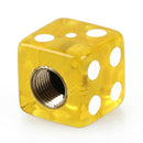 Vehicle Car Tyre Valve Cap Cover Dice Shape Yellow 4 Pcs