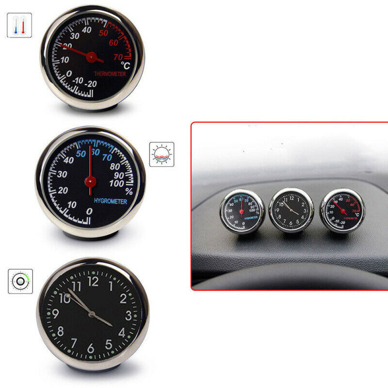 Car Dashboard luminous Quartz Digital Clock Thermometer Hygrometer Orname MRR