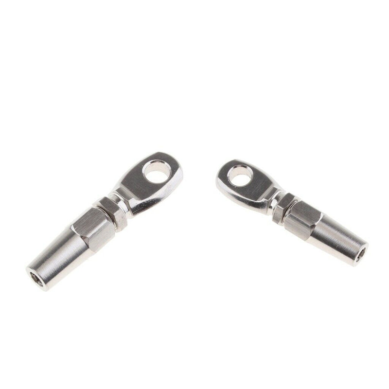 2X 316 Stainless Steel Wire Cable Rope Eye DIY Fitting Rigging Hardware 6mm