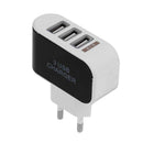 3USB EU Plug LED Mobile Phone Charger Multi-Head Travel Charger(2A)(Black)