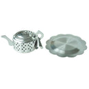 Teapot-Shape Stainless Steel Tea Infuser Strainer w/ Tray