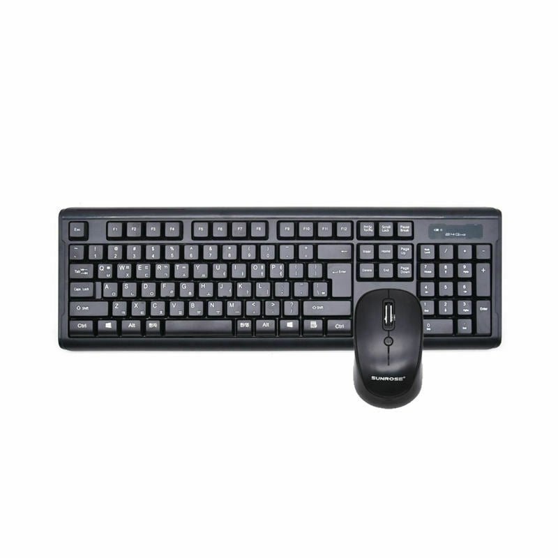 Sunrose Wireless Korean Keyboard Mouse Suit 104 Keys Keyboard+ Mouse Set Ho