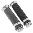 Pair Motorcycle ATV Dirt Bike Handle Bar Hand End Grips Silver135x42x42mm