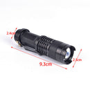 Telescopic Focus Flashlight 200 Lumens Q5 LED Torch 3 Mode Alloy Flashligh@