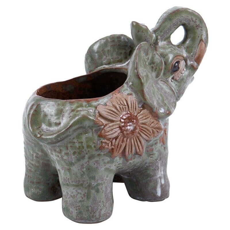 Ceramic Mini Elephant Cacti Succulent Plant Pot Flower Planter Garden Home