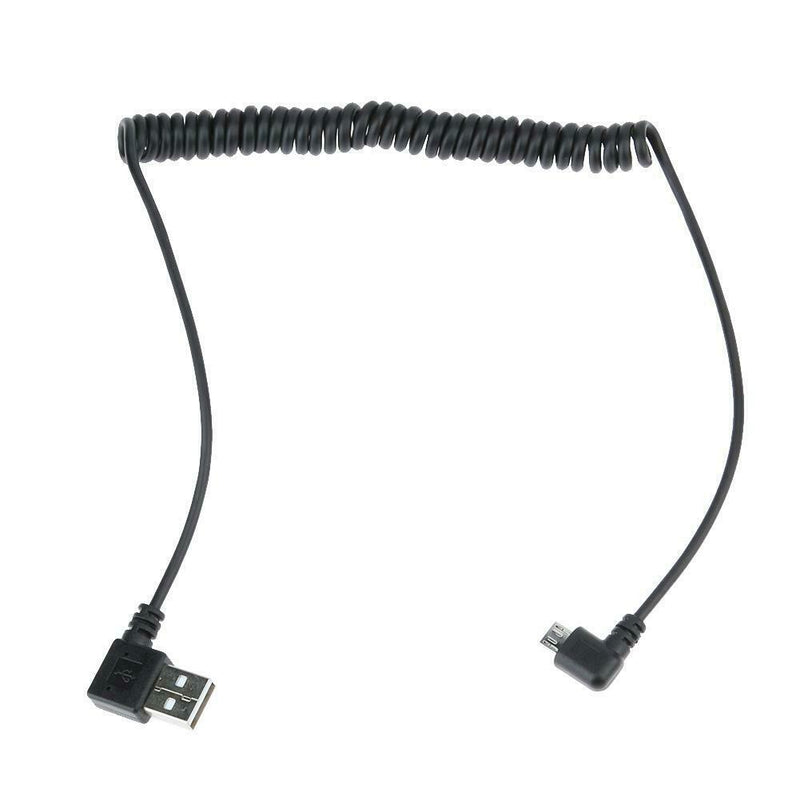 90 Degree 1.2m 4Ft USB2.0 Male to Micro USB Spring Charging Data Cable Wire