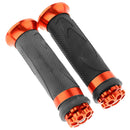 Pair Racing Motorcycle Motorbike Rubber Handlebar Hand Grip Bar End Orange