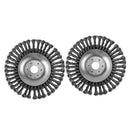 2Pcs 6'' Rotary Steel Wire Weed Brush Lawn Mower Garden Tool Trimmer Cutter
