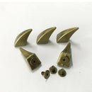 5 Pieces Horn Shape Screwback Rivets Stud Spikes for Leather Craft Bronze