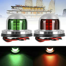 2X 8 LED Marine Bow Boat Yacht Navigation Green Red Light 12V Stainless Steel f+