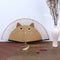 Summer Bamboo Folding Fan Hand Held Cartoon Cat Baking Varnish Fan Pocket Gif Kw