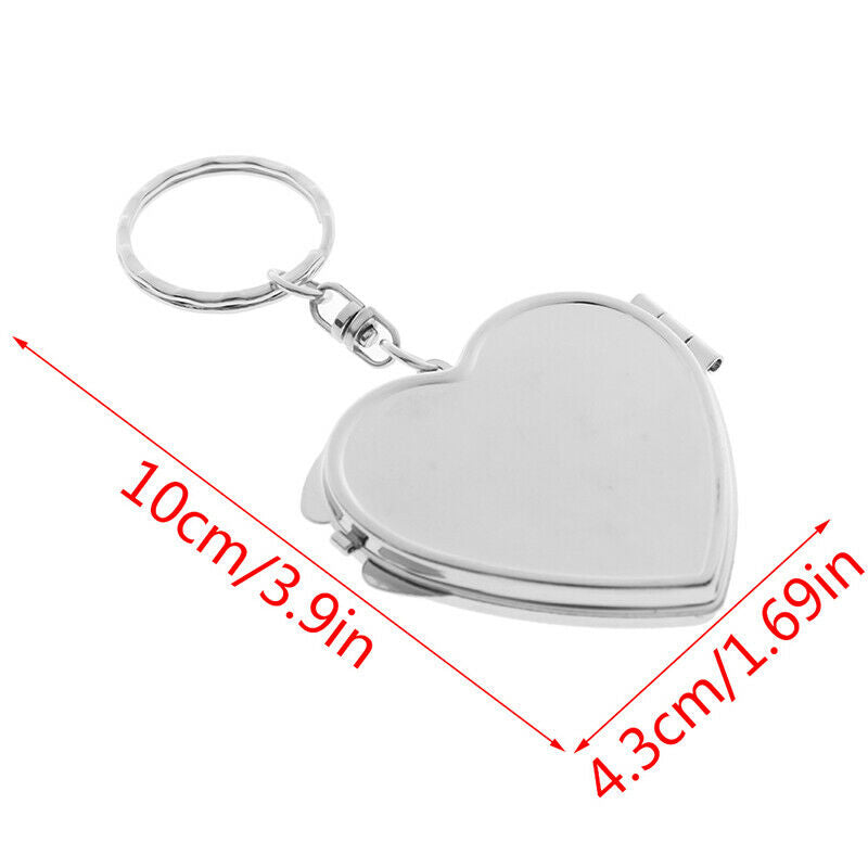 Nww Metal Folding Mirror Key Ring Keychain Portable Compact  Cosme Kd JCA Bj