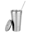 Double Stainless Steel With Straw Coffee Cup With Cup Outdoor Travel