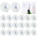 20 X Suction Cups Clear Plastic Cups with Metal Hooks Window Decoration Cab O8U1