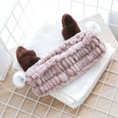 Cute Soft Carol Fleece Women Antler Headband Deer Horn Makeup Shower Head W