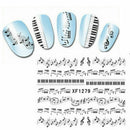 Women Music Note Water Transfer Nail Stickers Nail Tip Art Decals ManicureD S1K7