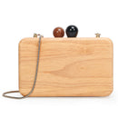 New Wooden Clutch Bag Ladies Evening Bag Chain Bag Handbag Party Wedding Ba