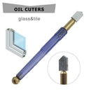 Diamond Non Slip Plastic Handle Steel Cutting Blade Oil Feed Glass Cutter