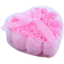9Pcs Scented Rose Flower Petal Bath Body Soap Wedding Party Gift(Pink) T7L4