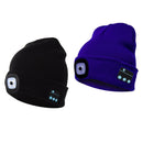 2pcs Music Hat avec Hands-free LED Light Rechargeable ,Beanie-Bluetooth Hat for