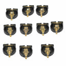 10 Pcs Black Brown Plastic Housing CR1220 Button Cell Battery Sockets Holde