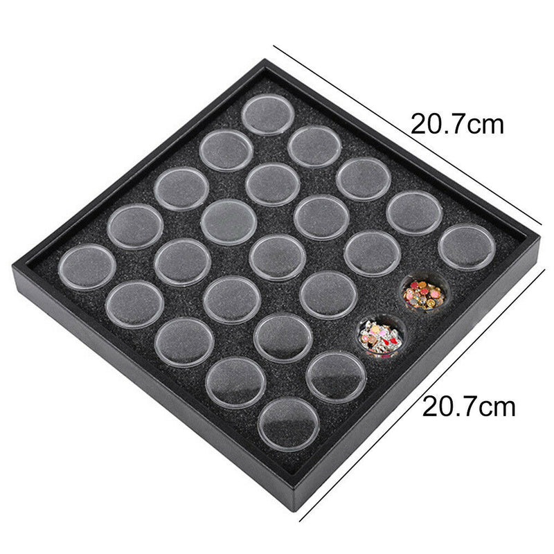 25Pots Empty Box Nail Art Rhinestone Storage Case Holder Box Gems Display Tool