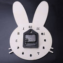 Nordic Style Wooden Clock Girls Bedroom ChildrenS Room Cartoon Mute Rabbit