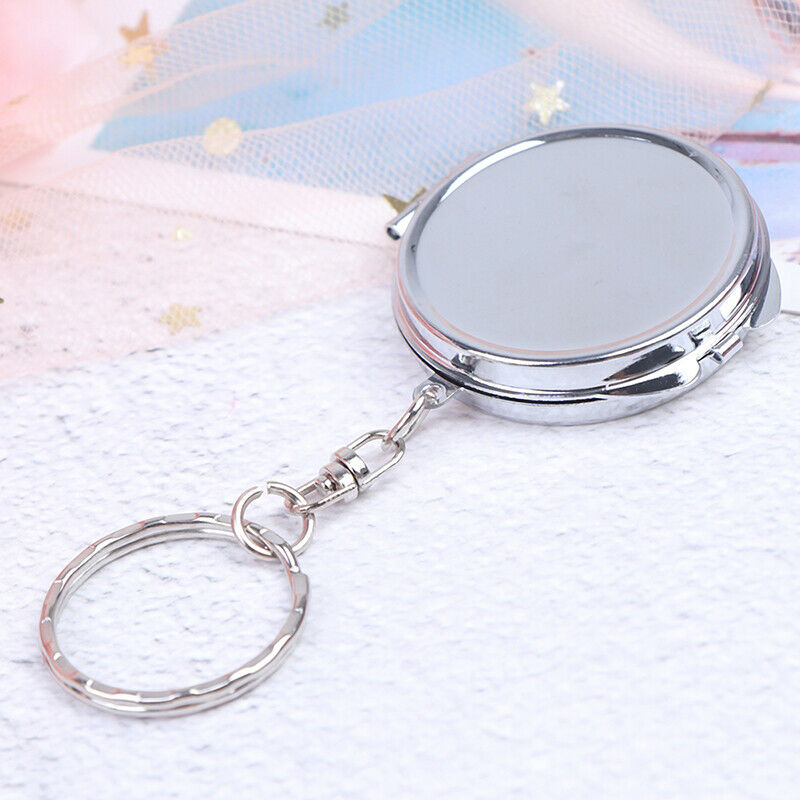 Personalised Folding Mirror Key Ring Keychain Portable Compact  CosmetE Gw