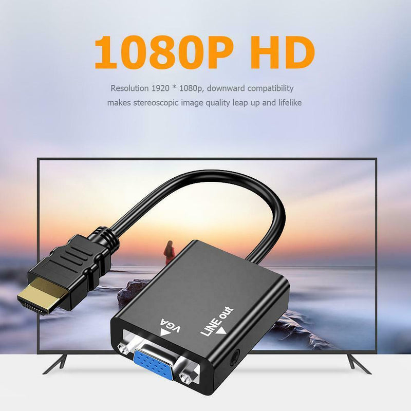 HW-2201 1080P HDMI to VGA Converter Adapter Digital Analog 3.5mm Audio Jack A