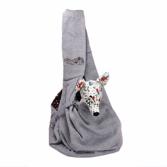 Pet Dog Cat Sling Shoulder Carrier Outdoor Travel Puppy Pouch Bag Grey